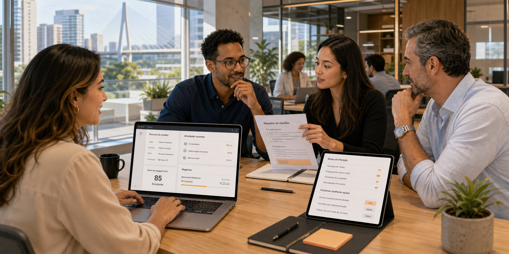 AIDriven CRM Enhancing Fintech Operations with Warm Neutrals and Subtle Accent