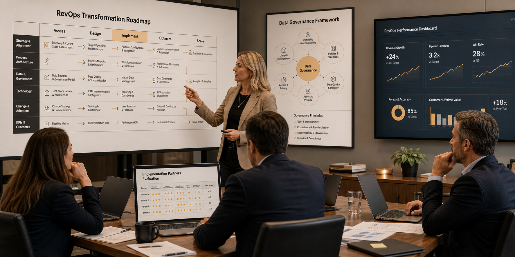 B2B Executives Evaluating CRM Partners for RevOps Transformation