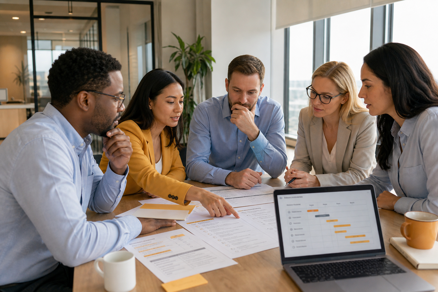 B2B Operations Team Reviewing CRM Migration Plan-1
