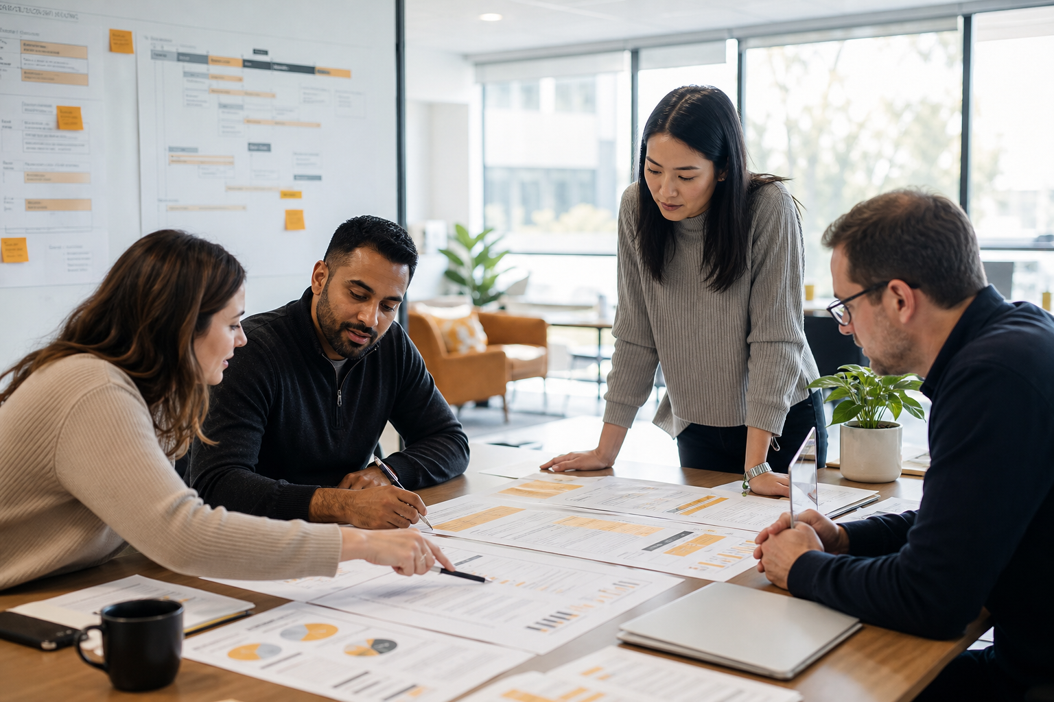 B2B Operations Team Reviewing CRM Migration Plan
