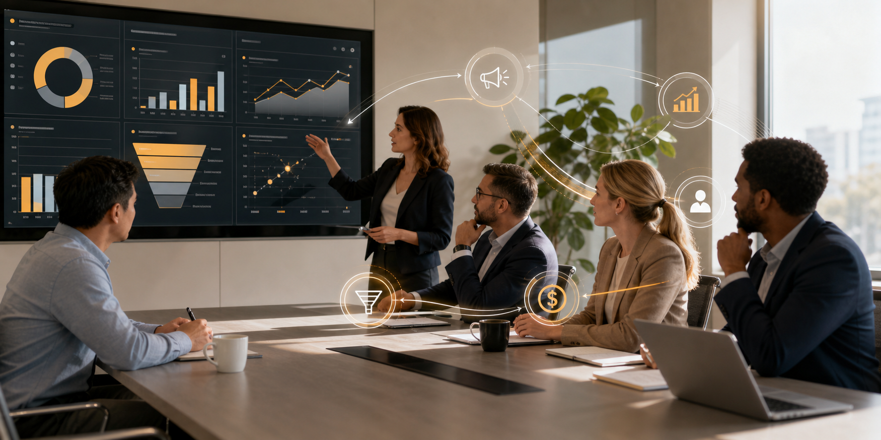 B2B SaaS Leadership Team Connecting Media to Revenue Outcomes