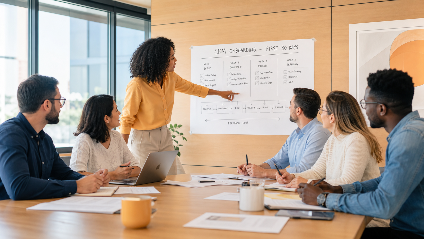 B2B Team Aligning on CRM Onboarding Priorities