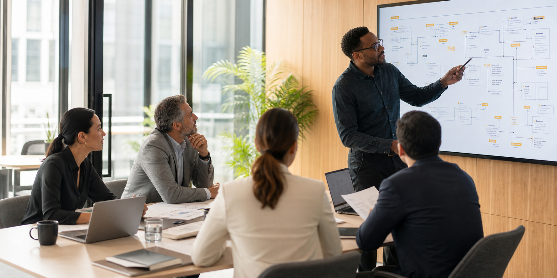 Connected Customer Data Team in Modern Office