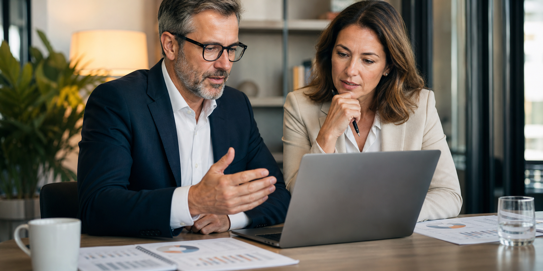 Corporate Leaders Reviewing IT Services Proposal