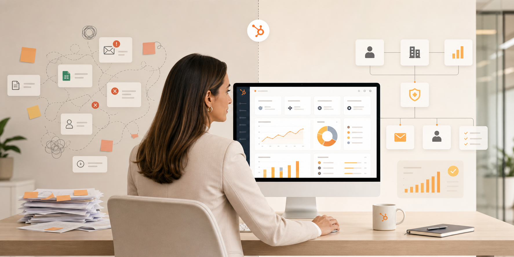 Corporate Leadership Analyzing CRM with Data Clarity and Automation Structure