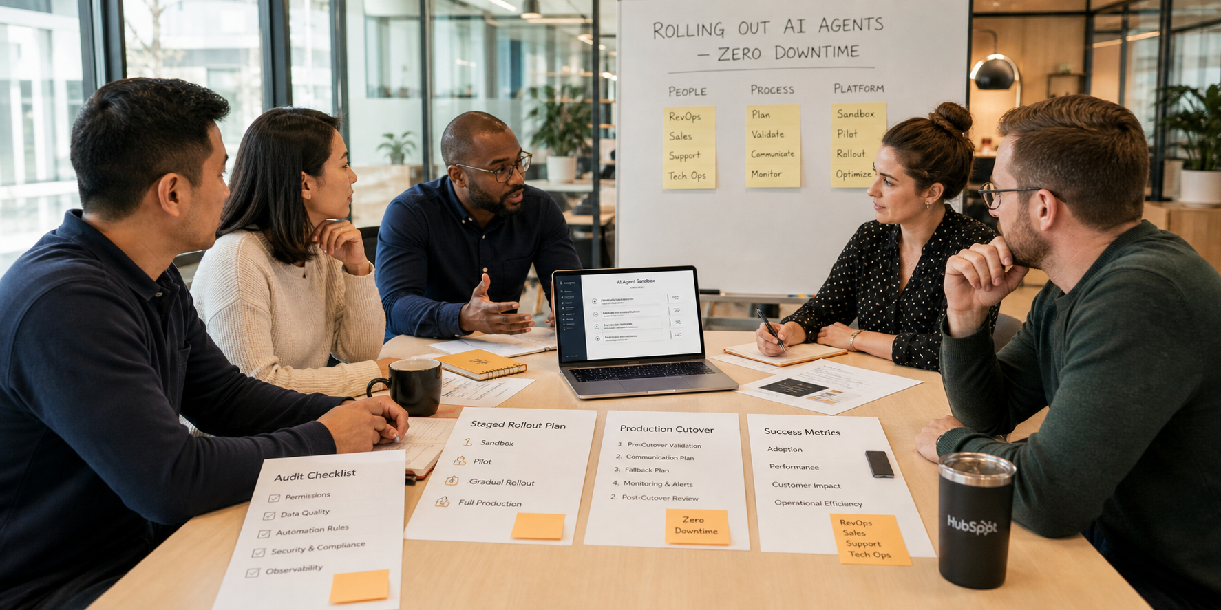 Cross Functional Team Deploying AI Agents with Zero Downtime