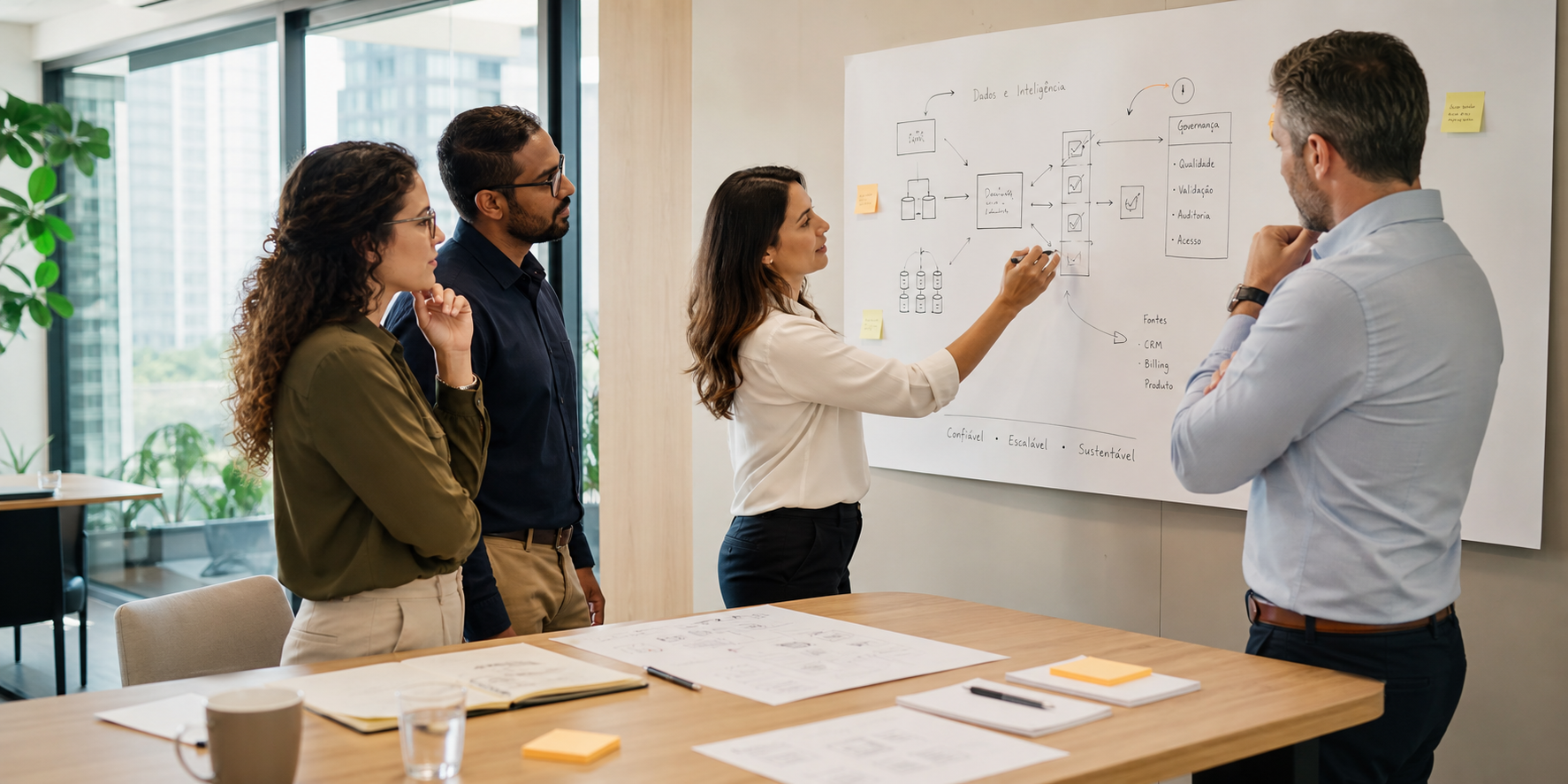 Data Governance Leaders in a Clean Office Setting