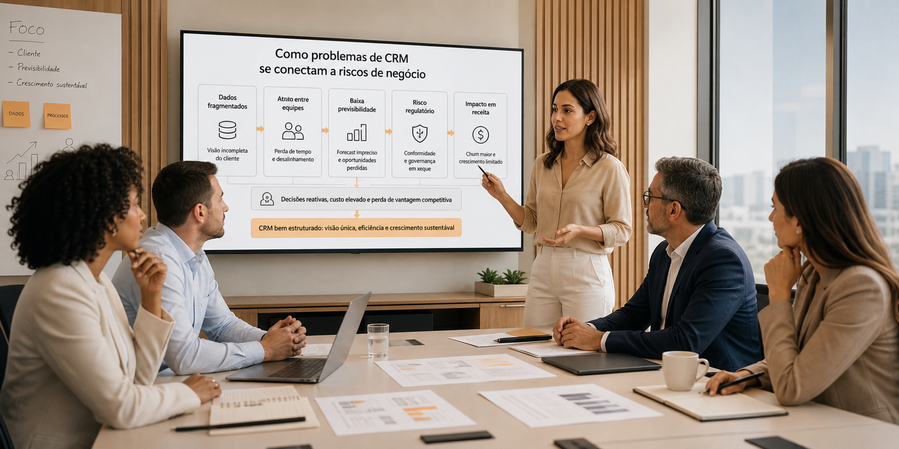 Executive Leadership Analyzing CRM Challenges in SaaS Business