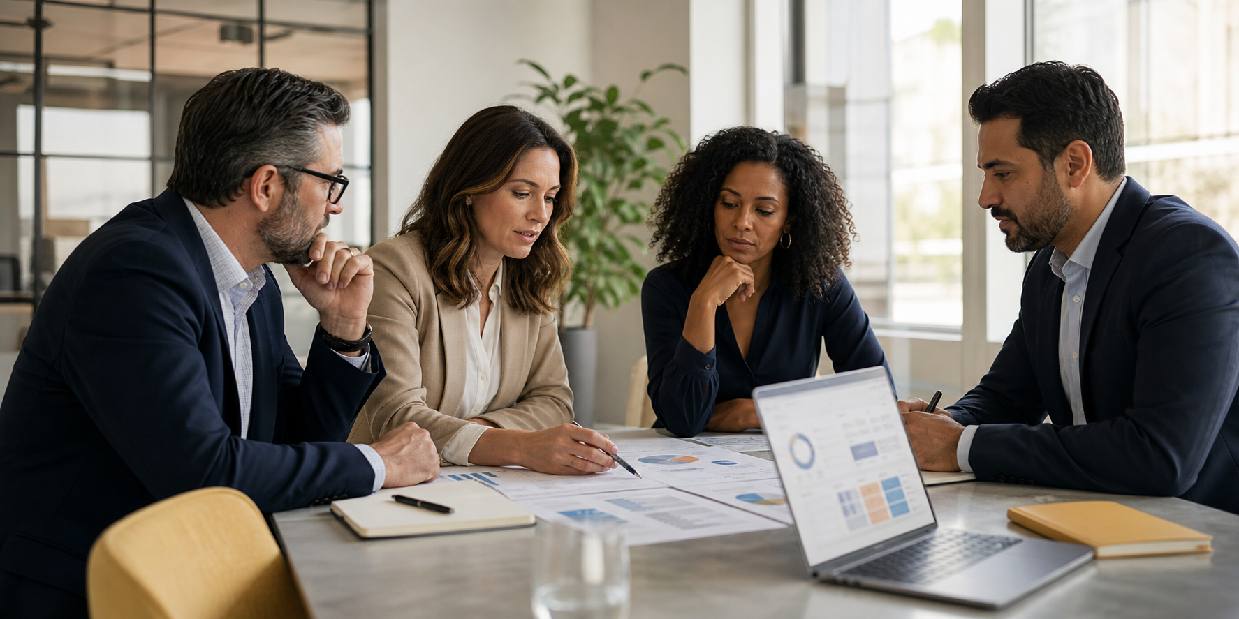 Executive Leadership Evaluating HubSpot Partners in Modern Boardroom