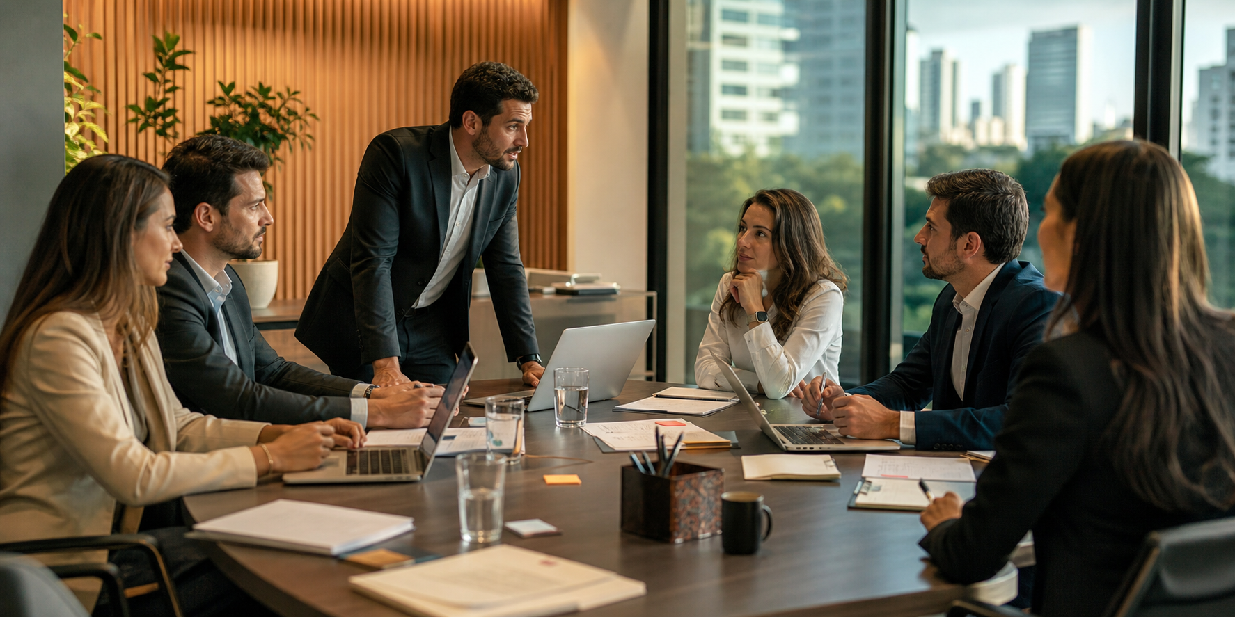 Executive RevOps Strategy Meeting In Brazilian Boardroom