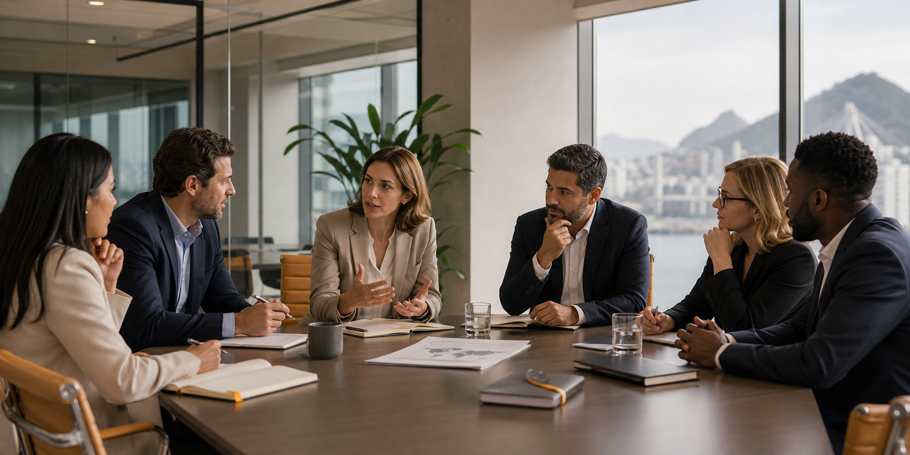 Executive Team Evaluating CRM Criteria for SaaS Expansion