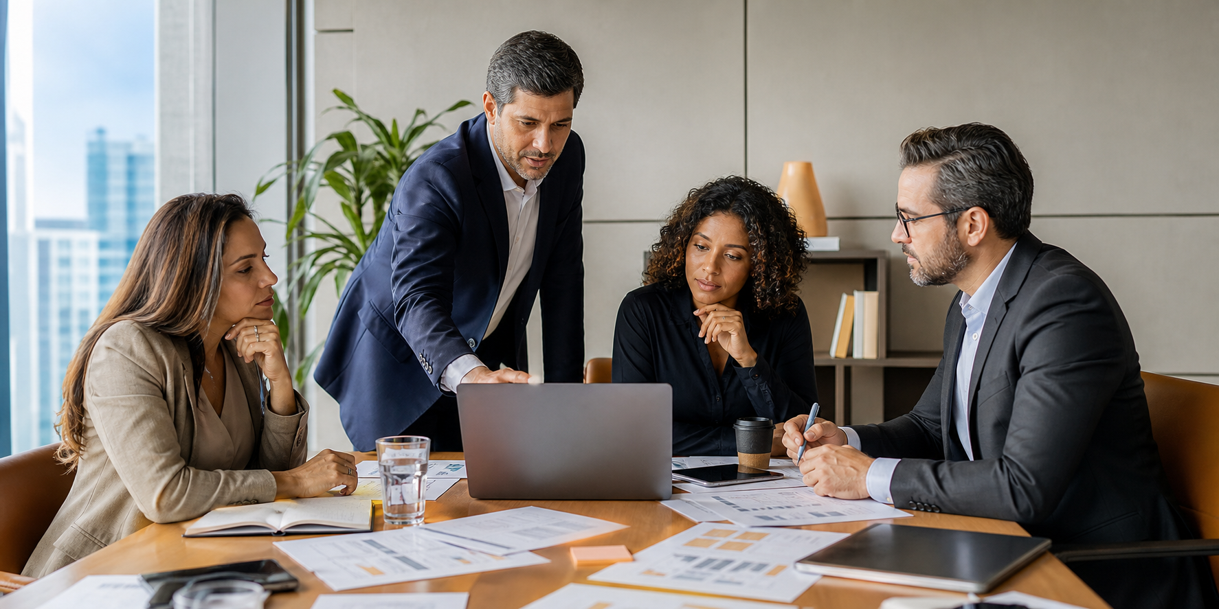 Executive Team Evaluating CRM Structure in SaaS and Fintech Context