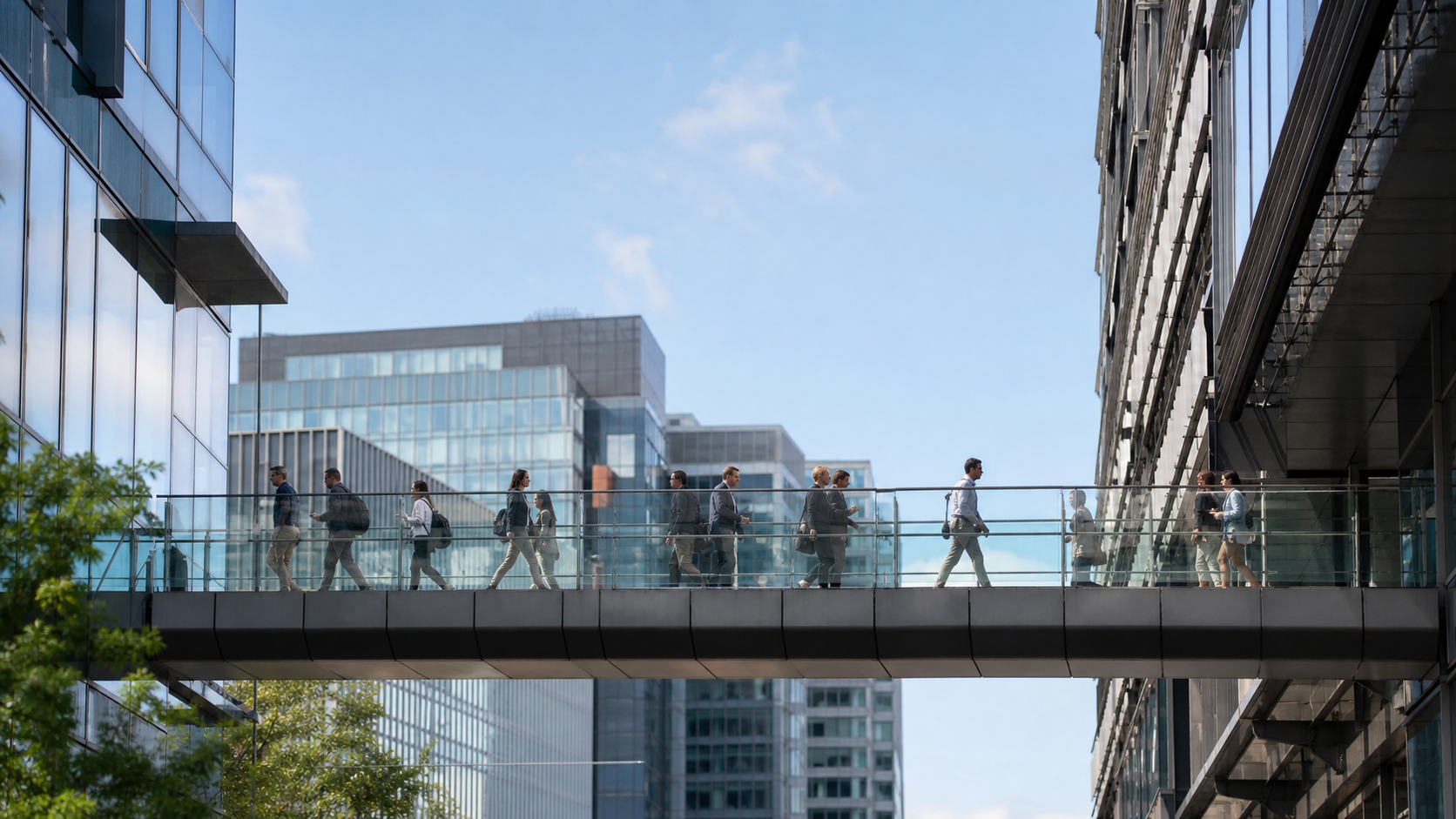 Footbridge Connecting Office Buildings