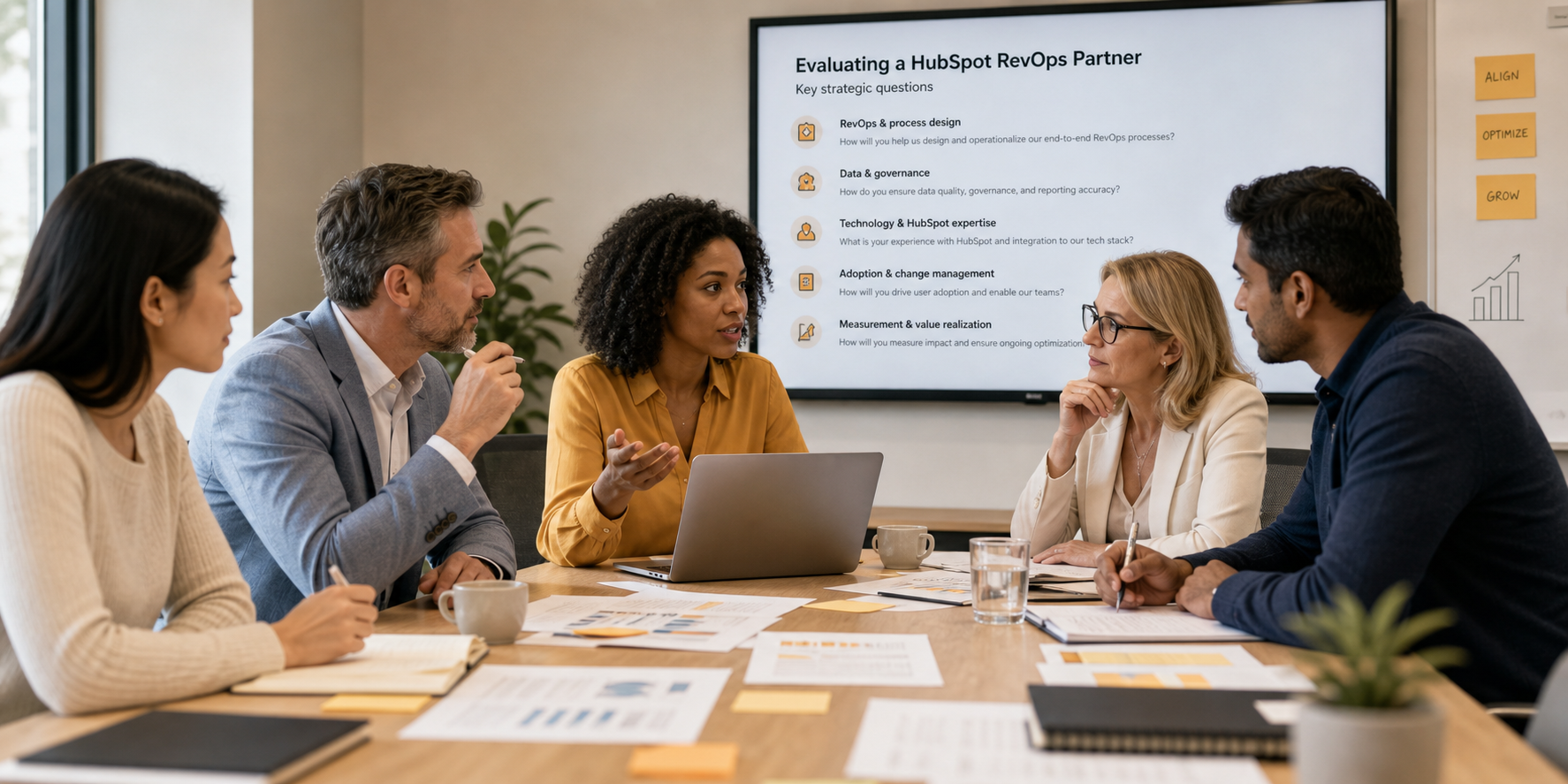 Leaders Evaluating HubSpot Partner with Strategic Questions
