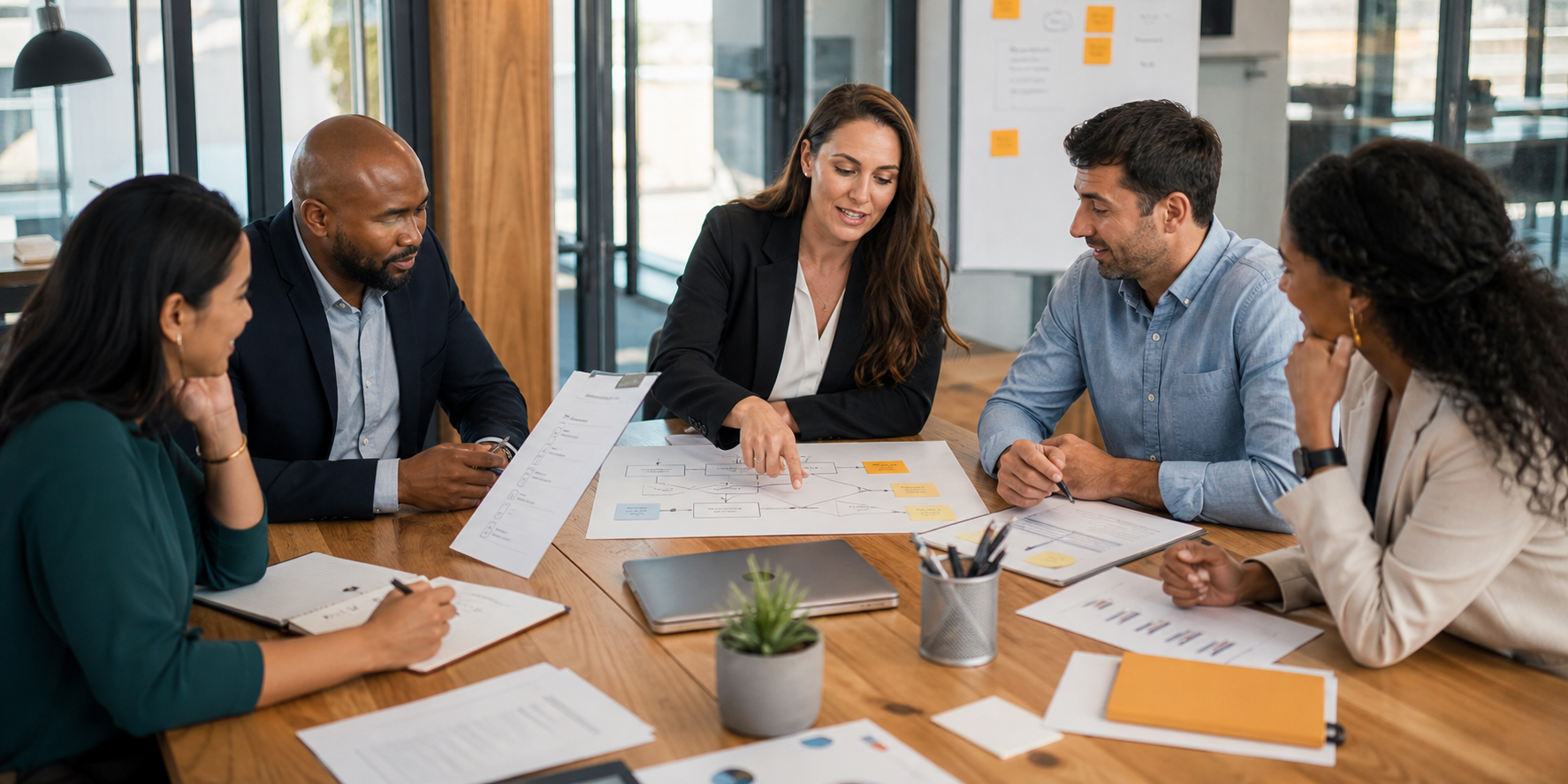 Leadership Team Evaluating HubSpot Partner with Structured Framework