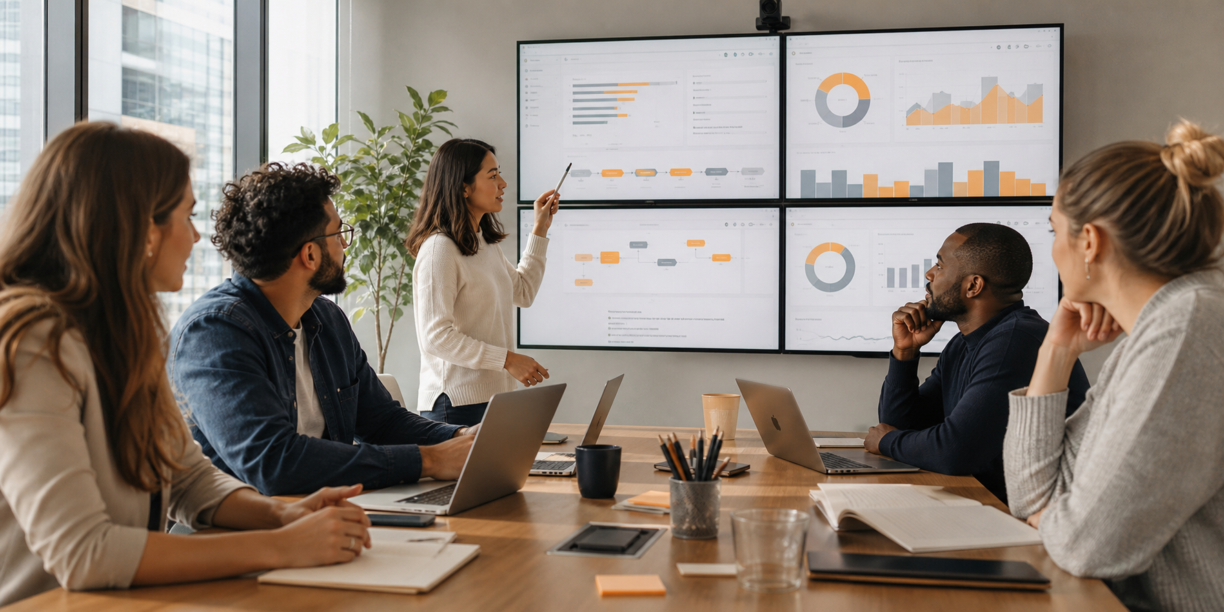 Marketing And Sales Teams Analyzing HubSpot Data