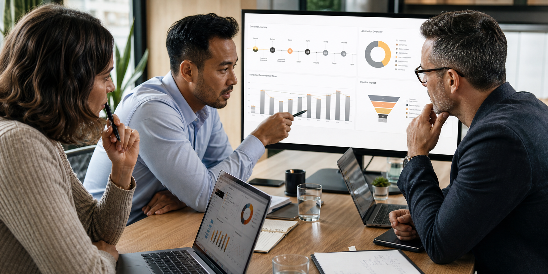 Marketing Leaders Analyzing FullFunnel Attribution Data