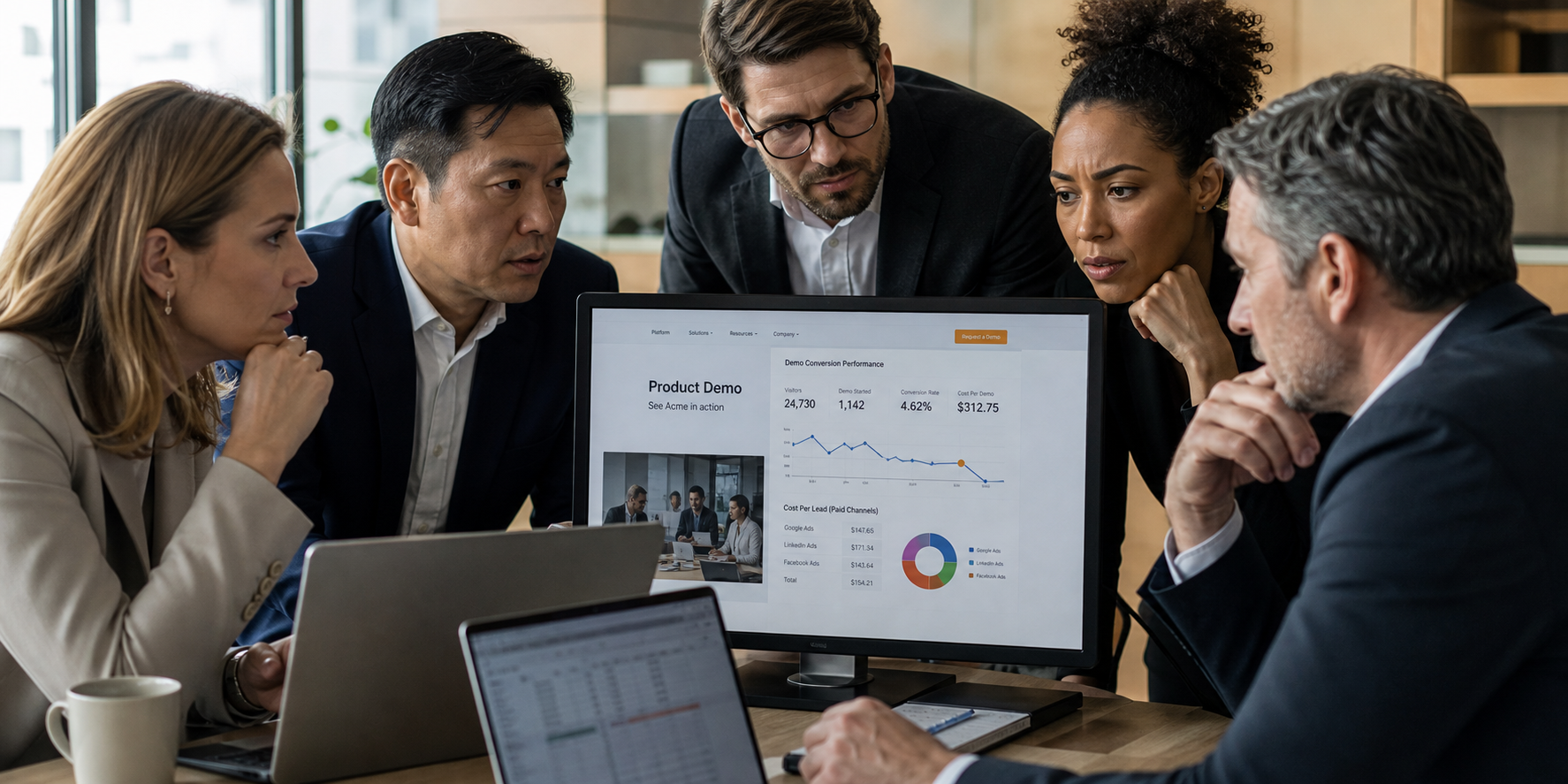 Marketing Leaders Analyzing Low Conversion Metrics