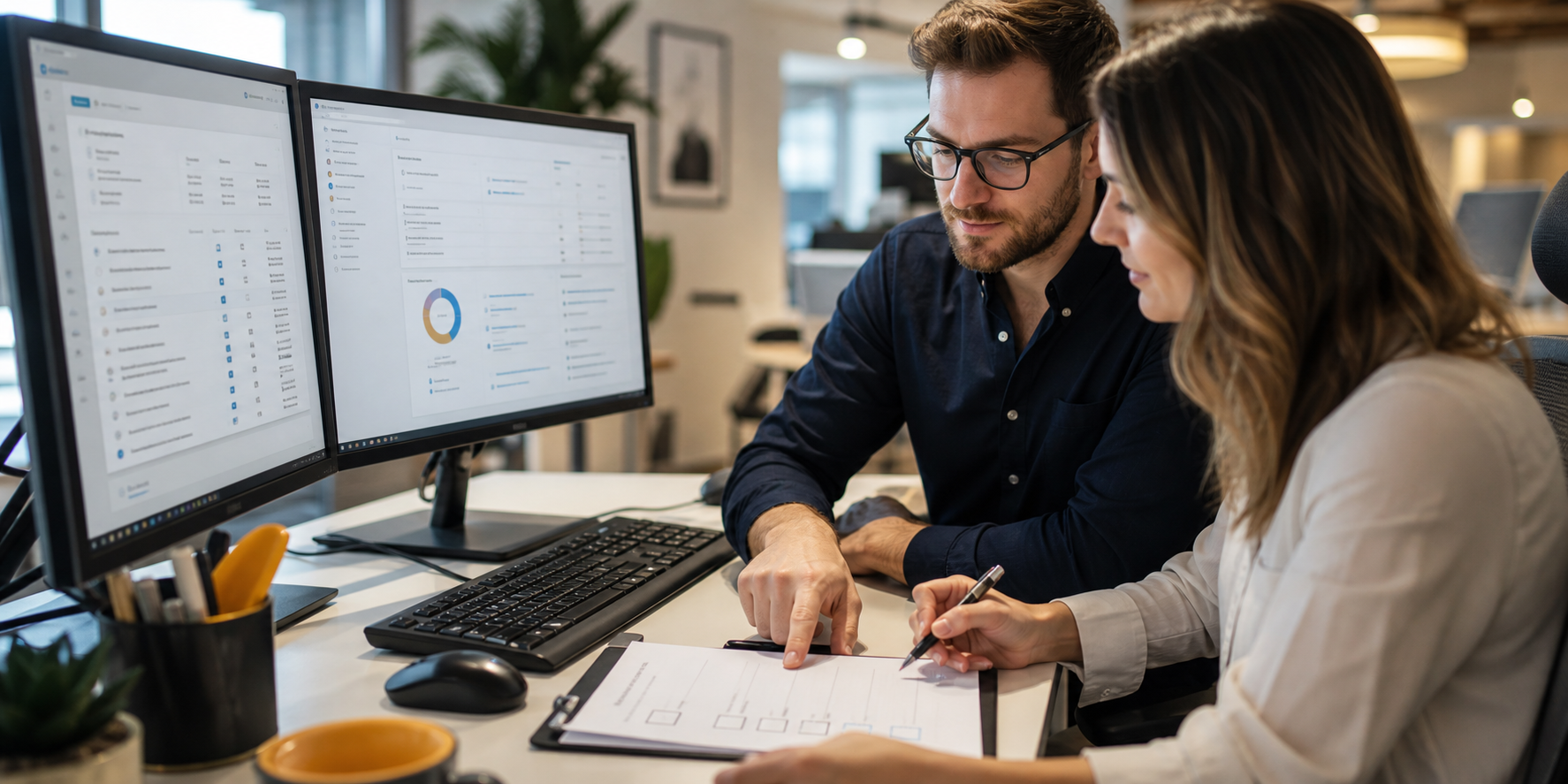 Marketing Team Reviewing Audience Sync at Desk