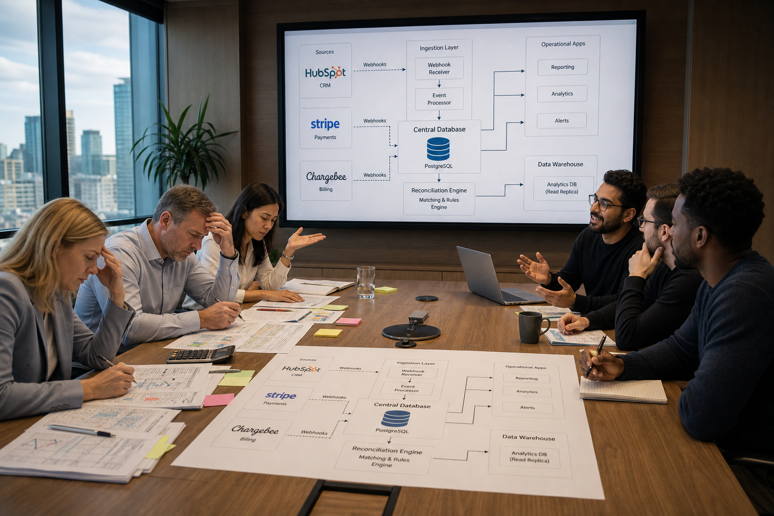 Modern Boardroom Tension Between Digital Perfection and Manual Fixes