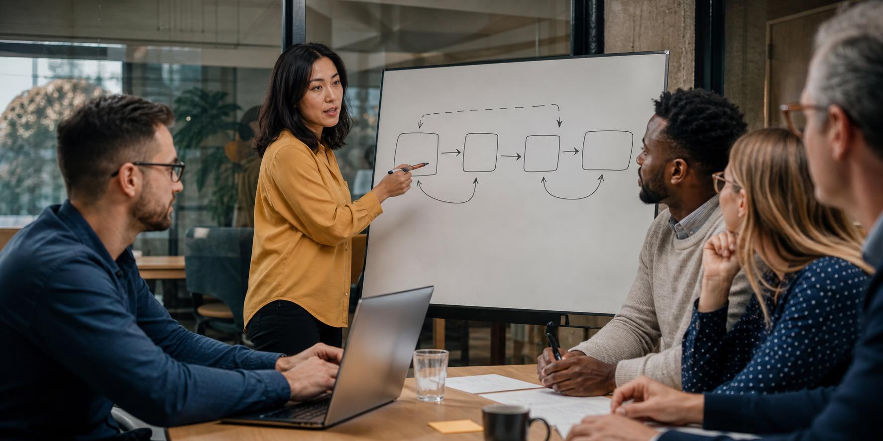 RevOps Collaboration Session In Modern Office