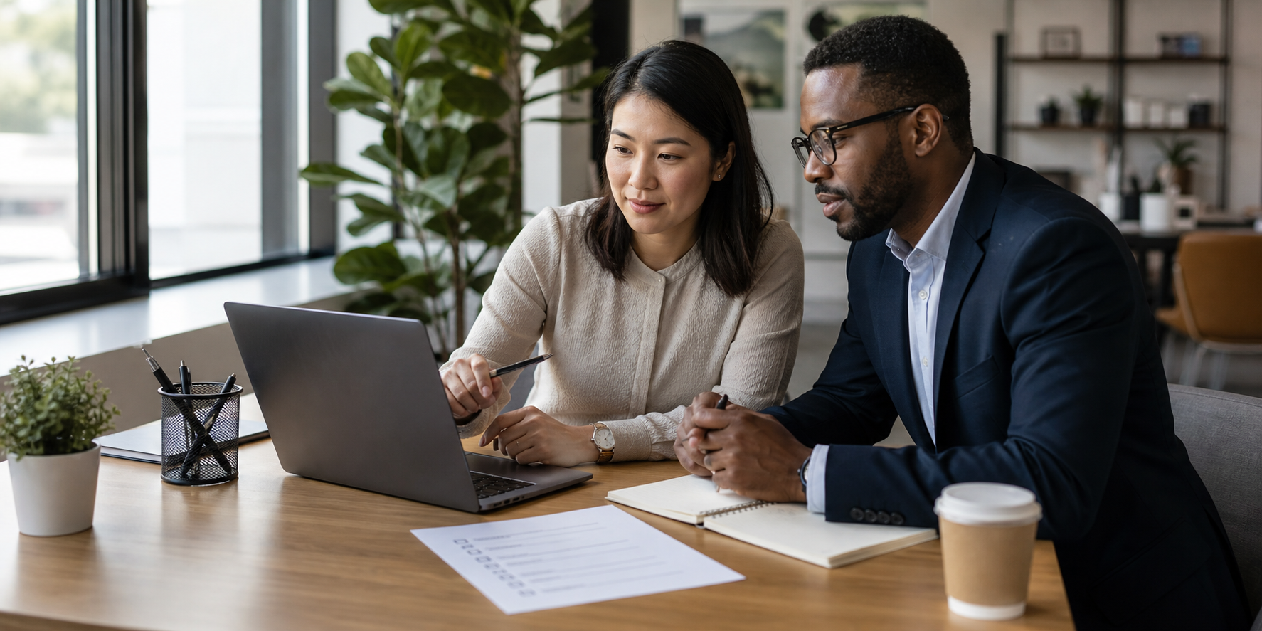 RevOps Consultant Reviewing Onboarding Checklist With Customer Success