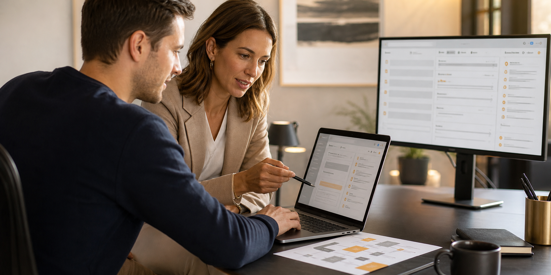 RevOps Expert Guiding Sales Professional With Notebook