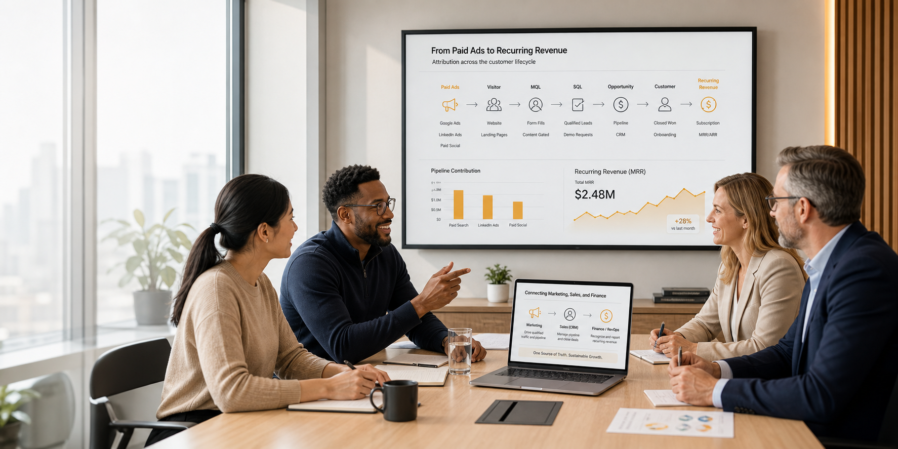 Revenue Growth Analysis Team in Corporate Setting