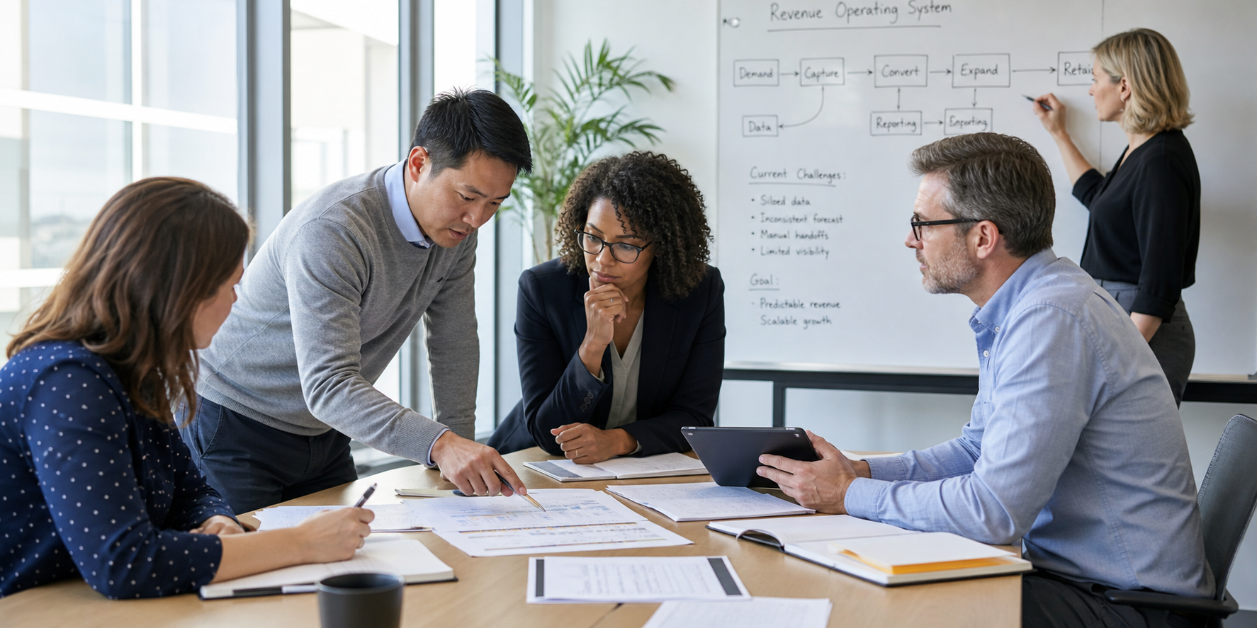 Revenue Operations Consultation in MidMarket SaaS Company Boardroom