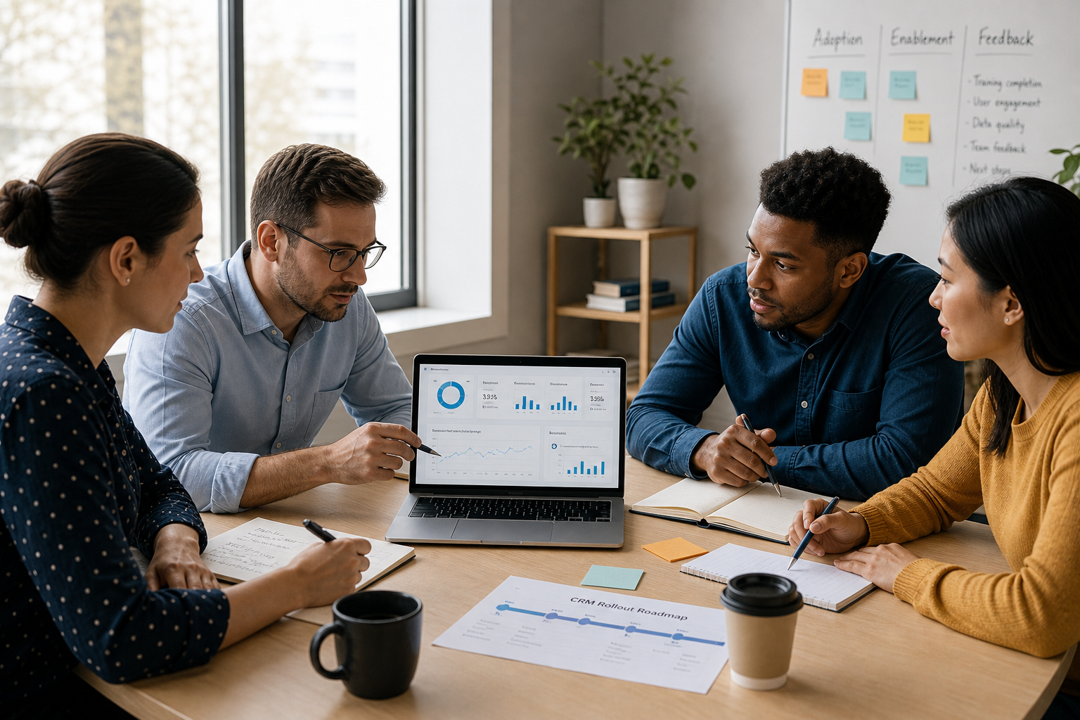 Revenue Ops Team Reviewing CRM Adoption Metrics