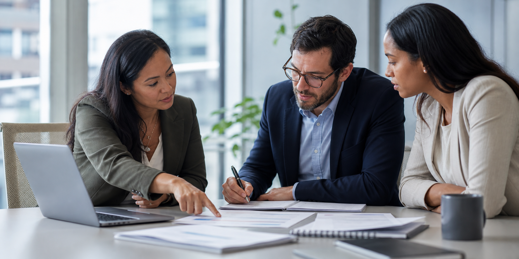 SaaS Leaders Reviewing Migration Statement Of Work Table