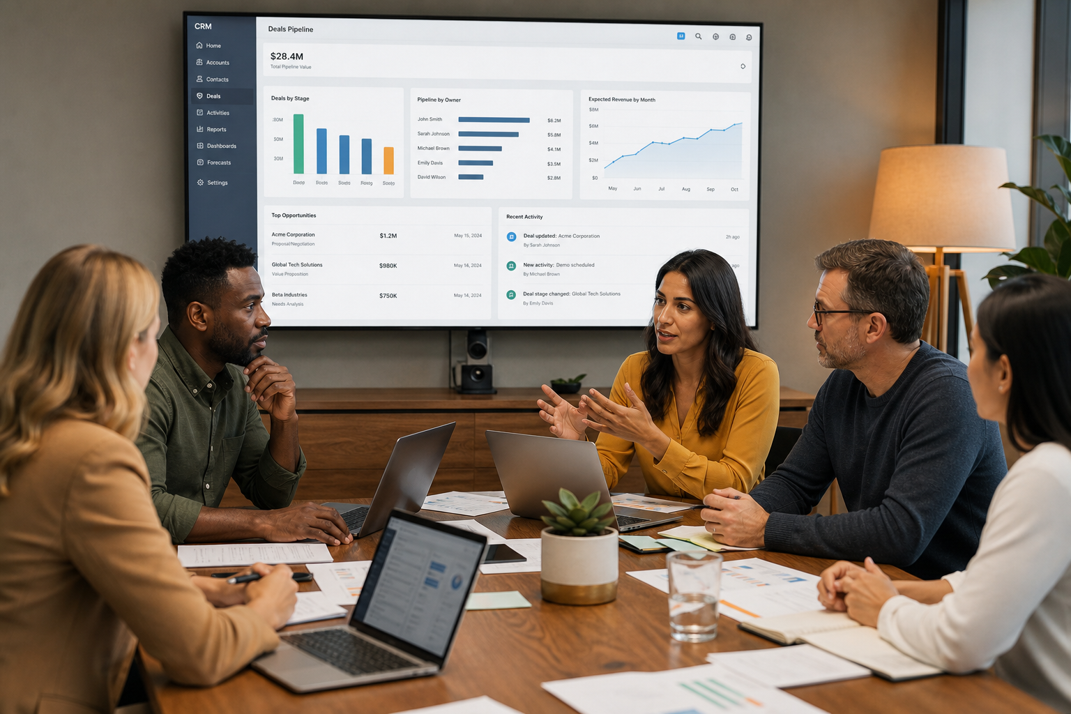 SaaS Leadership Team Evaluating CRM Strategy