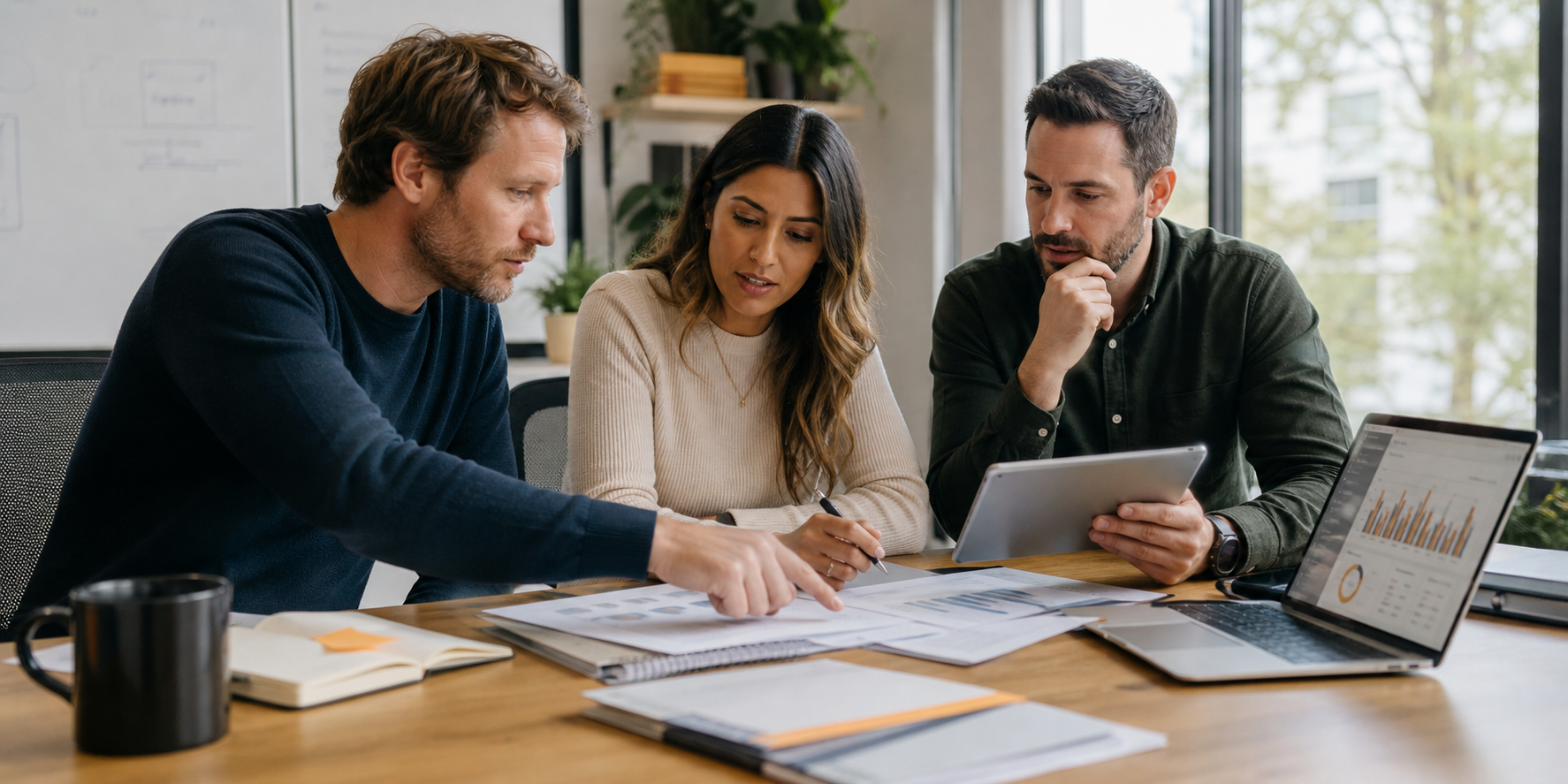 SaaS Team Reviewing CRM Dashboard Proposal