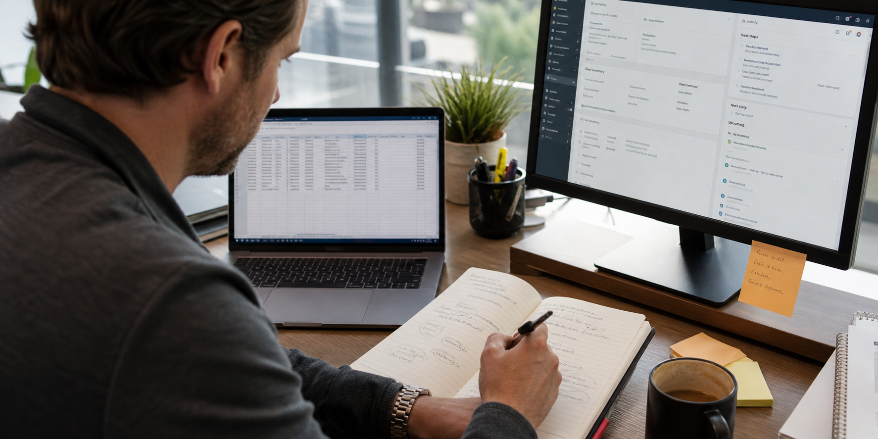 Sales Executive Comparing Sales Data Sources