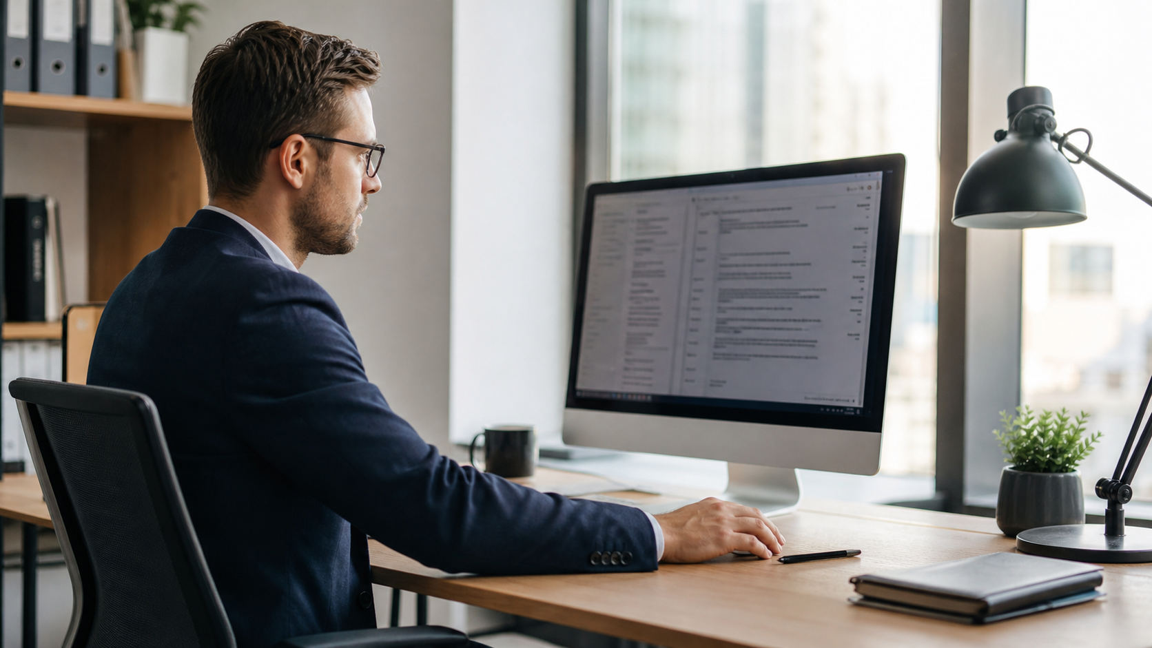 Sales Professional Reviewing Chat History Before Video Call