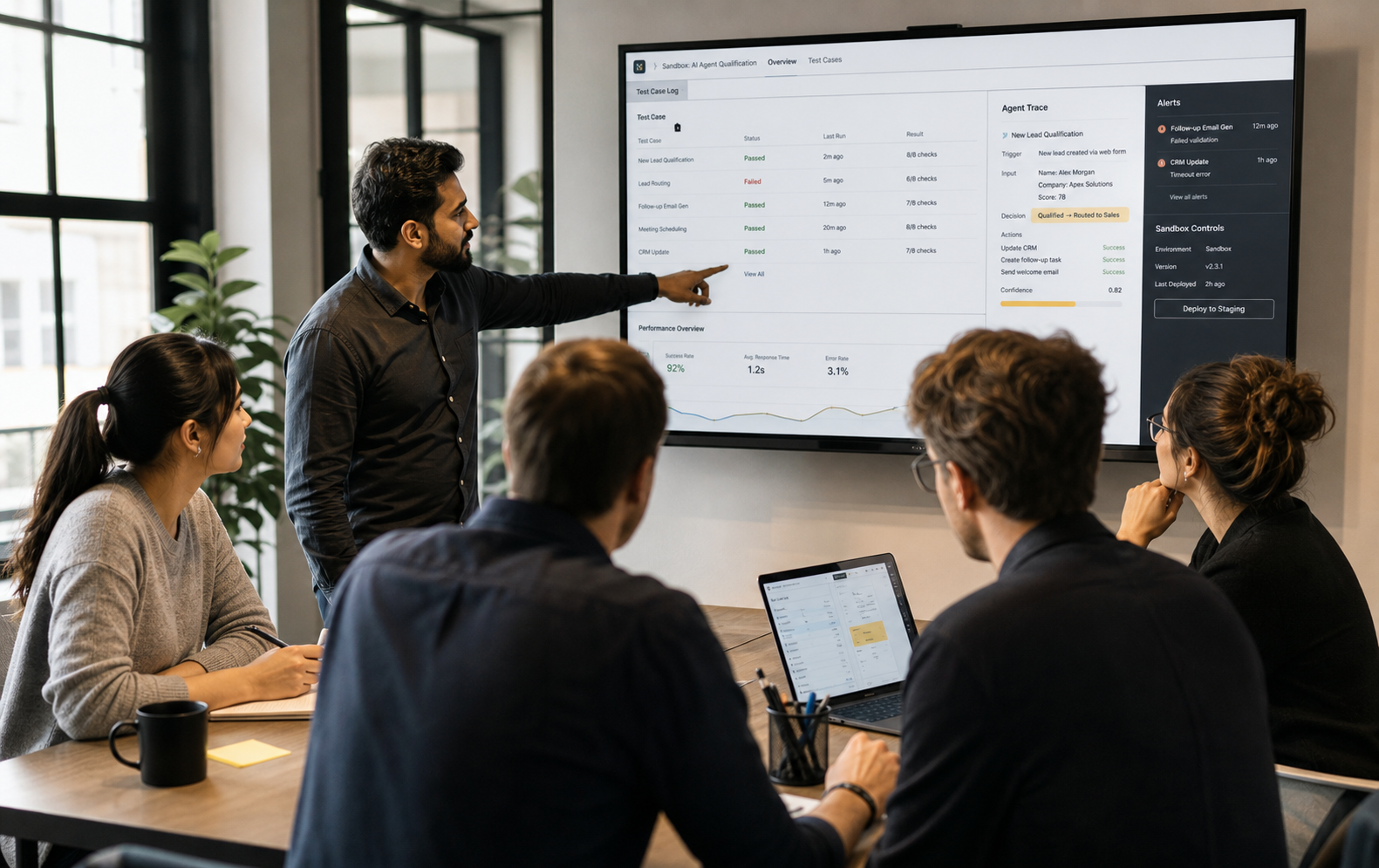 Team Validating AI Agent Behavior In Office