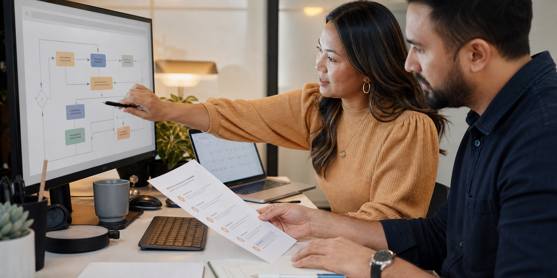 Two RevOps Experts Reviewing Sales Flow