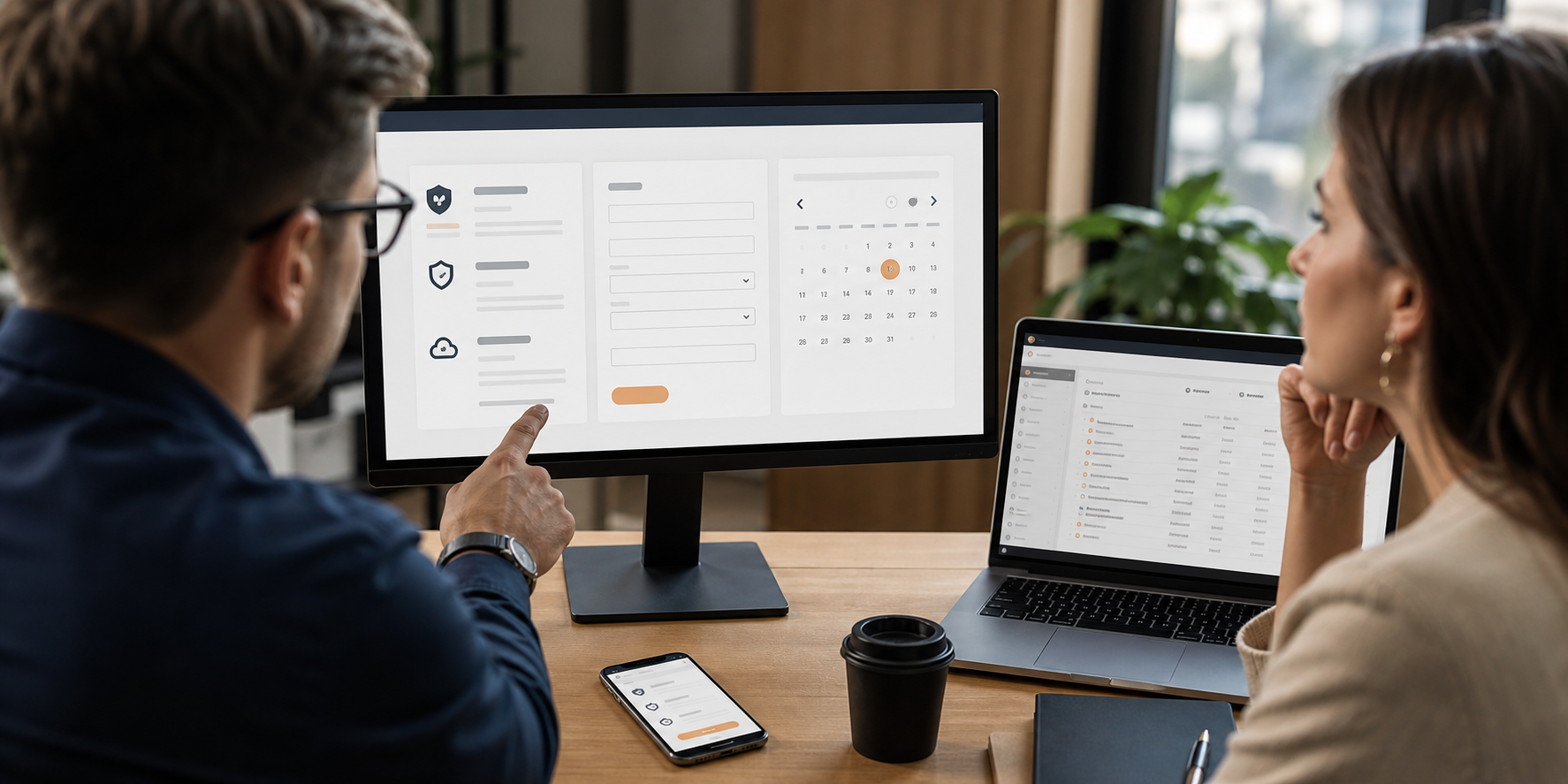 Web Strategist Reviewing CRM Services Page