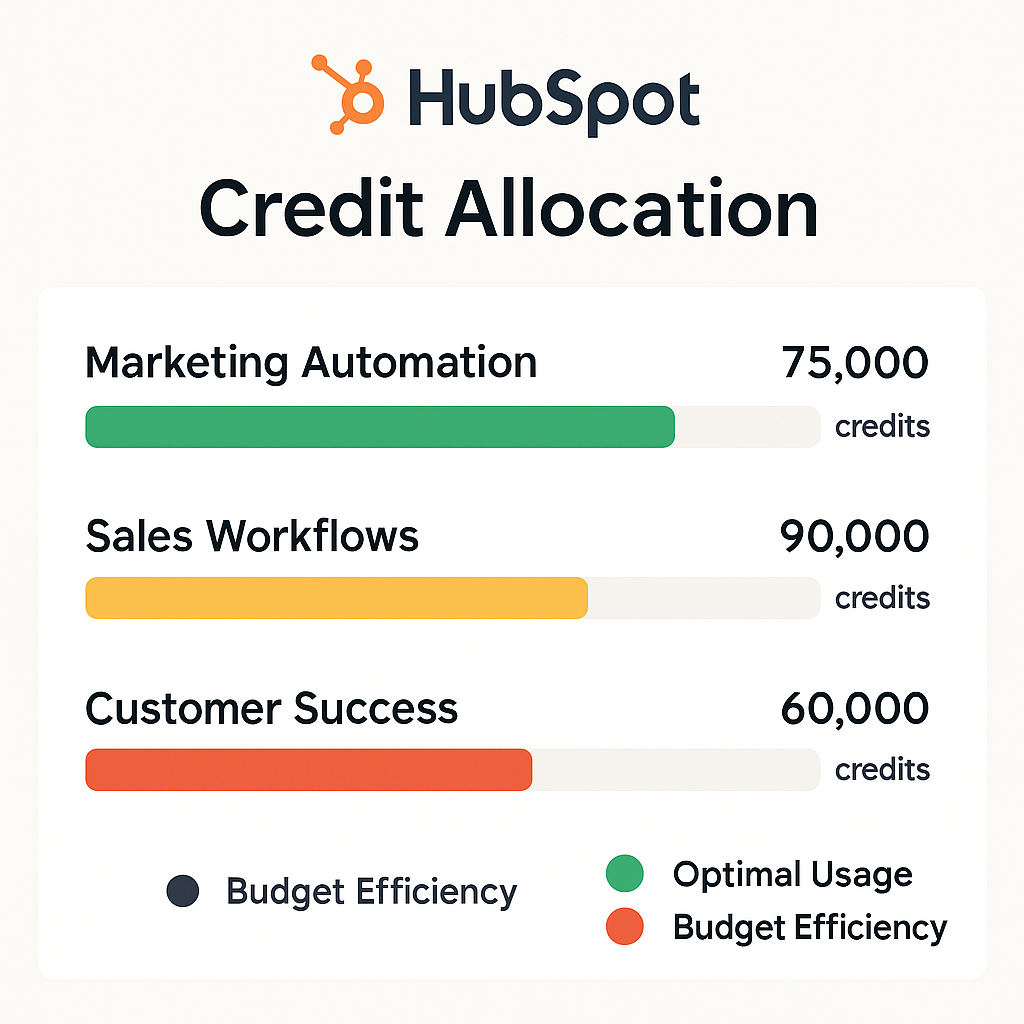A clear dashboard view showing HubSpot credit allo