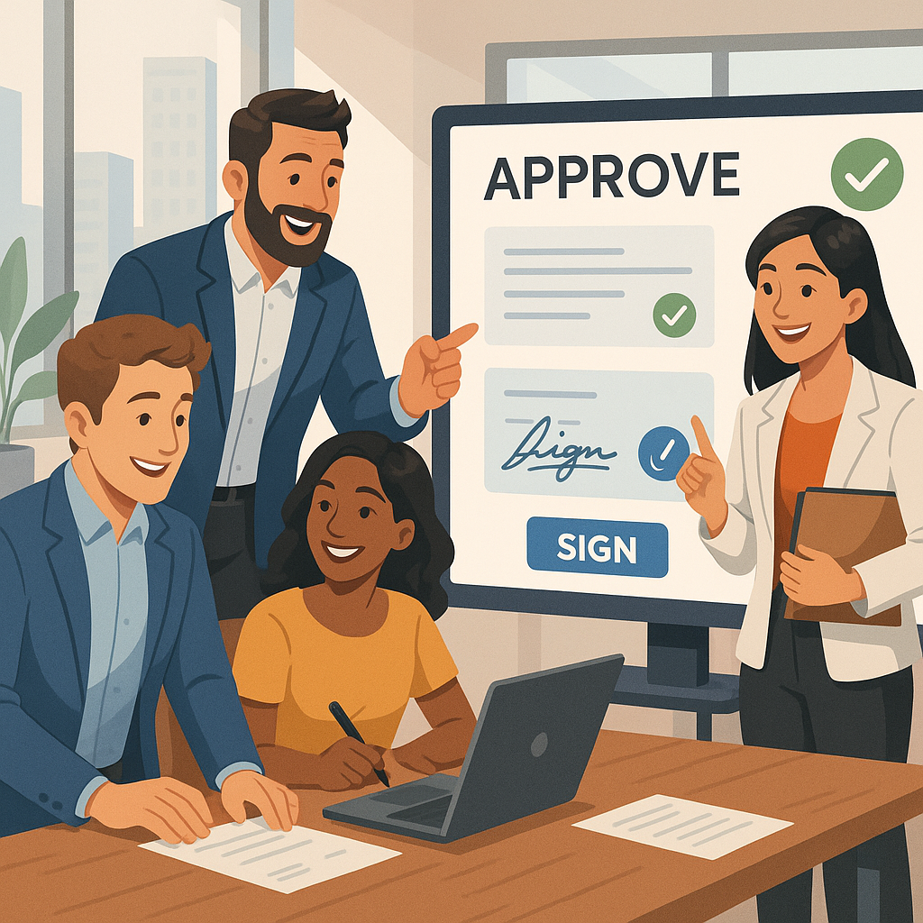 A dynamic sales team using a digital platform to s