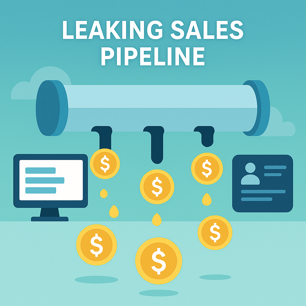 A visual representation of a leaking sales pipelin