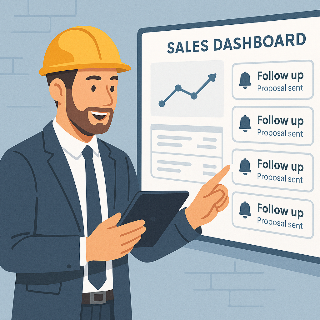 Imagem de um gestor de vendas do setor de construç