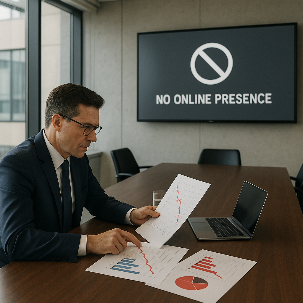 Un directivo revisando gráficos de pérdidas financ